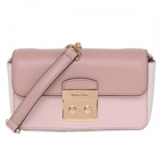 MICHAEL KORS 迈克·科尔斯 MK女包 拼色皮革女士手拿单肩斜挎包 32S7GS9C1T SPNK/ECR/FWN
