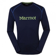 Marmot 土拨鼠 男士 超轻透气防晒吸湿排汗大LOGO长袖速干T恤 F54310