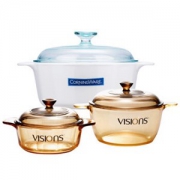 【京东超市】康宁VISIONS 0.8L+1.5L晶彩透明锅+2.25L康宁锅三件套