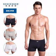 Schiesser 德国舒雅 男士弹力棉平角内裤 3条装*3