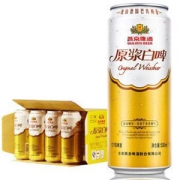 【京东超市】燕京啤酒 12度原浆白啤听罐装 500ml*12听整箱装 *2件