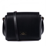 凯特·丝蓓 Kate Spade 女士黑色时尚翻盖斜挎包单肩包