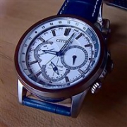 经典小蓝针：Citizen 西铁城 Calendrier男士光动能计时腕表BU2020-02A