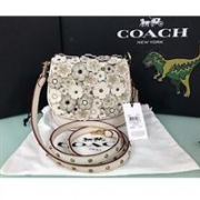 COACH 蔻驰 1941高端系列SADDLE 17女士真皮浮雕花朵单肩包