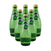 法国进口  巴黎水Perrier气泡矿泉水 原味  玻璃瓶装1箱  330MLx24瓶