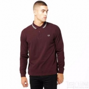 限S码，Fred Perry 男士全棉长袖polo衫  Prime会员免费直邮