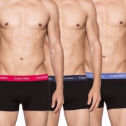 限M码，Calvin Klein 卡尔文·克莱恩 男士四角内裤 3条装 Prime会员凑单免费直邮