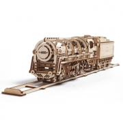UGEARS 蒸汽机车 木质机械传动模型 443个零件 结构复杂