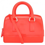FURLA 芙拉 女士CANDY系列橙红色PVC手提斜挎包 817085 B BEE8 PL0 CANDY