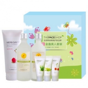 THE FACE SHOP 菲诗小铺 新金盏美人护肤套装（洁面170g+精华水150ml+精华乳150ml）