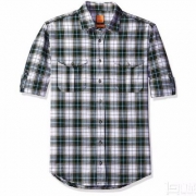 限L码，BOSS Orange 橙标 Caedttoe Plaid 男士休闲格子衬衫 PRIME会员免费直邮