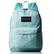 JanSport Superbreak 薄荷蓝格纹双肩包