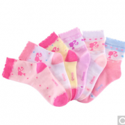 芭比 Barbie 袜子 女童精梳棉袜6双组 87930