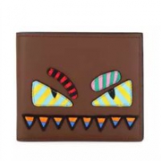 Fendi 芬迪 小恶魔系列 Monster Eyes Striped 短款钱包
