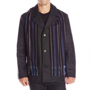 限L码！PERRY ELLIS 派瑞•艾磊仕 Wool-Blend 羊毛混纺大衣