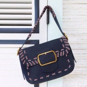 17年秀场款，Tory Burch Sawyer 托里·伯奇 女士真皮针脚肩背包 2色 4.9折$293.3（$419 额外7折）