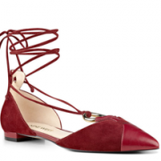 Nine West 玖熙 Alice Pointy  女士真皮时尚平跟绑带鞋