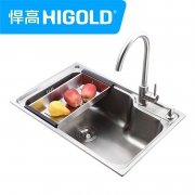 悍高（HIGOLD）  606314Z 304不锈钢大单槽+不锈钢水龙头