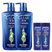 【京东超市】清扬(CLEAR)男士洗发水套装 清爽控油型750mlx2送活力运动薄荷100mlx2(去屑/控油)可用券！可用券！可用券！