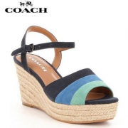 COACH 蔻驰  Farren 女士真皮坡跟凉鞋 2色 $49.99