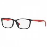 Ray-Ban 雷朋近视眼镜架男女款黑色镜框红色镜腿眼镜架眼镜框 RX7102D 2475 56mm *2件