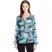 Calvin Klien Printed Peasant 女士衬衫