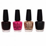 OPI  粉棕金黑指甲油  4件套