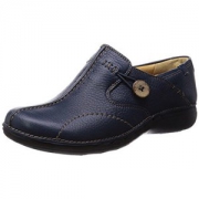 Clarks Womens Navy Button Pumps