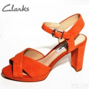 国内￥979，2017年新款，Clarks 其乐 Kendra Petal女士真皮粗跟凉鞋  Prime会员免费直邮含税
