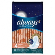 Always 夜用大容量 超薄护翼卫生巾 28片*3