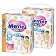补货：Kao花王 Merries 男女宝通用拉拉裤 XL12-22kg 50枚X2
