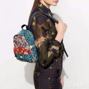 COACH 蔻驰 女花朵印花皮革迷你CAMPUS双肩包 $154（$175 公码8折）