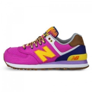 New Balance NB 574系列 女 复古 休闲运动 跑步鞋 WL574EXB/玫红色 35