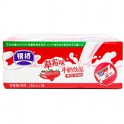 银桥 酸酸乳酸牛奶饮品 经典草莓味 200mlx16袋 整箱装