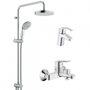 高仪（GROHE ）   现代型三出水淋浴柱套装花洒套装