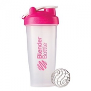 BlenderBottle Classic Loop Top Shaker Bottle, Clear/Pink, 28-Ounce Loop Top