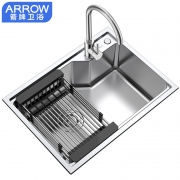 ARROW 箭牌卫浴 AEOB10558S 304不锈钢厨房水槽 带龙头