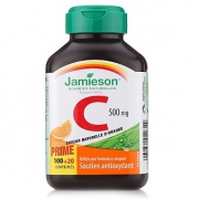 Jamieson 健美生 天然维生素C咀嚼片 500mg*120片 橙味 美白不感冒 增强抵抗力