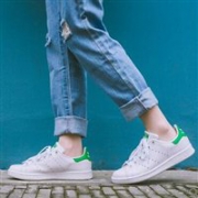 阿迪达斯 adidas三叶草 STAN SMITH 男女款小白鞋 绿尾粉尾