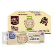 洁柔 自然木低白度 四层 84g 无芯卷纸 36卷