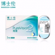Bausch+Lomb 博士伦 纯视2代 硅水凝胶月抛型隐形眼镜 3片装