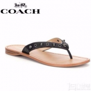 COACH 蔻驰 Cottage 女士真皮铆钉人字拖 多色 新低 2折$24.99