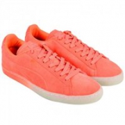 鹿晗同系列：PUMA 彪马Suede Emboss Iced Fluo Fade男士麂皮时尚板鞋  橘红色