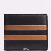 降10刀，Coach 蔻驰 Modern Stripes 男士钱包 带证件夹 新低$59.99