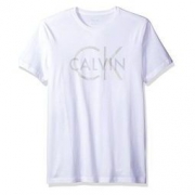 限L码：Calvin Klein Split Logo Grpahic 男士纯棉T恤