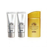 SHISEIDO 资生堂 ANESSA 安热沙 黄金防晒霜三件套（金瓶 60ml + 美白银瓶 40g*2支）    307元包税包邮（用券）