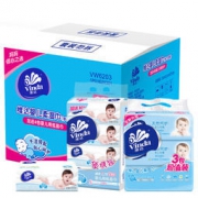 Vinda 维达 婴儿柔湿巾（手口可用）80片装*3包+4包婴儿用纸面巾