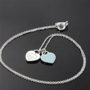 TIFFANY&CO 蒂凡尼 经典双心 925银饰项链
