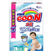 日本原装进口！GOO.N 大王 维E系列 婴儿纸尿裤 L68片  80.47元（79.9元，2件9折）