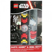 LEGO Star Wars Darth Vader and Boba Fett Watch with minifigures